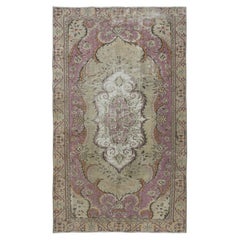 5.8x9.6 Ft Einzigartiger traditioneller handgefertigter türkischer Vintage-Teppich aus Wolle