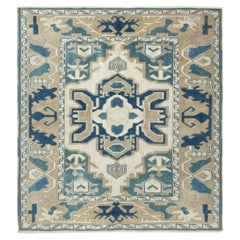6x6.6 Ft One of a kid Vintage Handmade Turkish Area Rug, 100% Wool