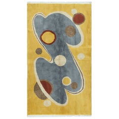 4x7 Ft Vintage Handmade Turkish Rug Designed by Singer and Artist Zeki Muren (Tapis turc vintage fait à la main)