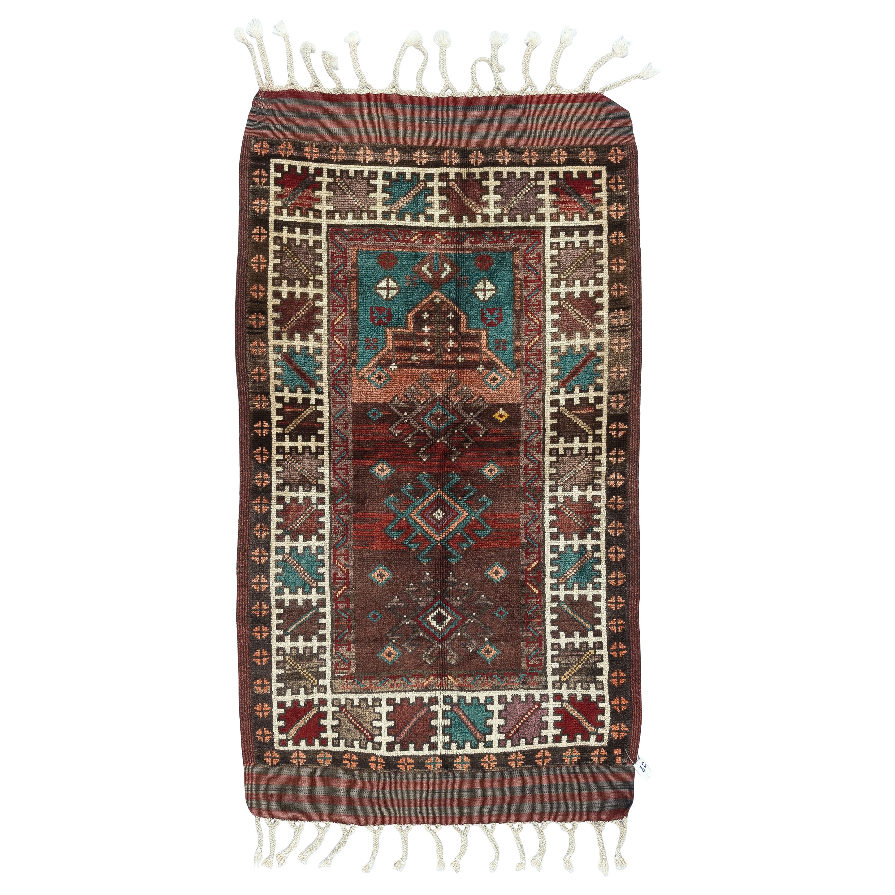 27x44 in Unique Vintage Handmade Turkish Accent Rug Made of Wool