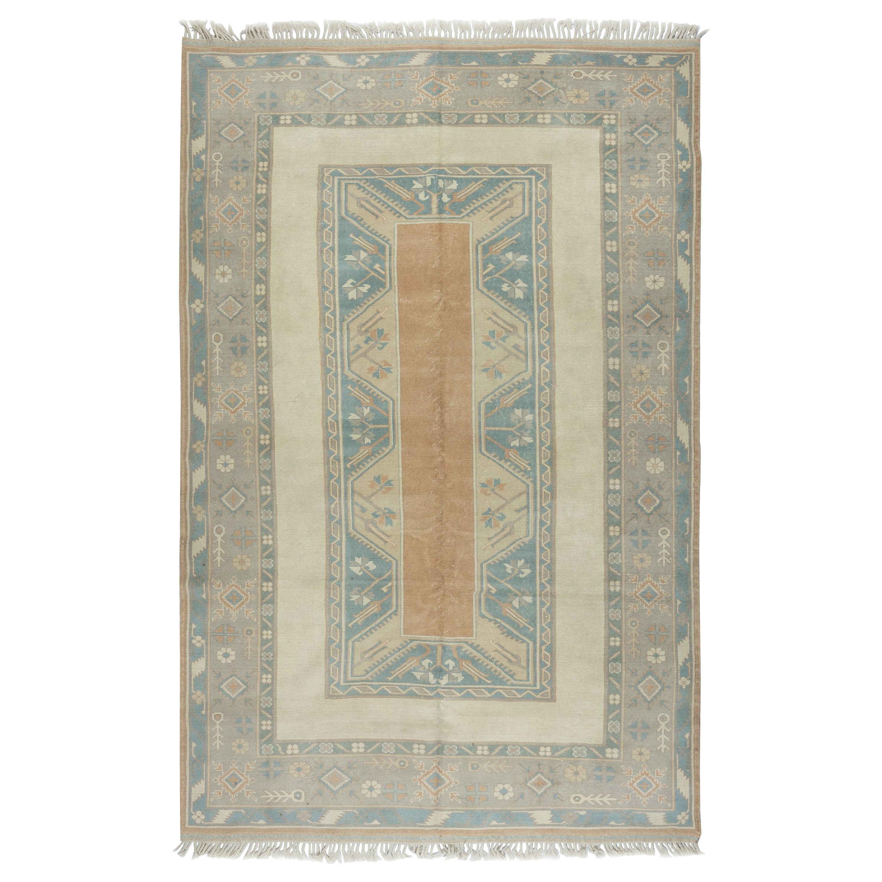 Alfombra Vintage Milas (Melas) 6,6x10 Pies. 100% Lana. Alfombra decorativa de granja hecha a mano