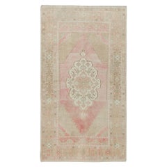 3.7x6.4 Ft Tapis Oriental Turc Vintage. Tapis unique fait à la main. 100% laine