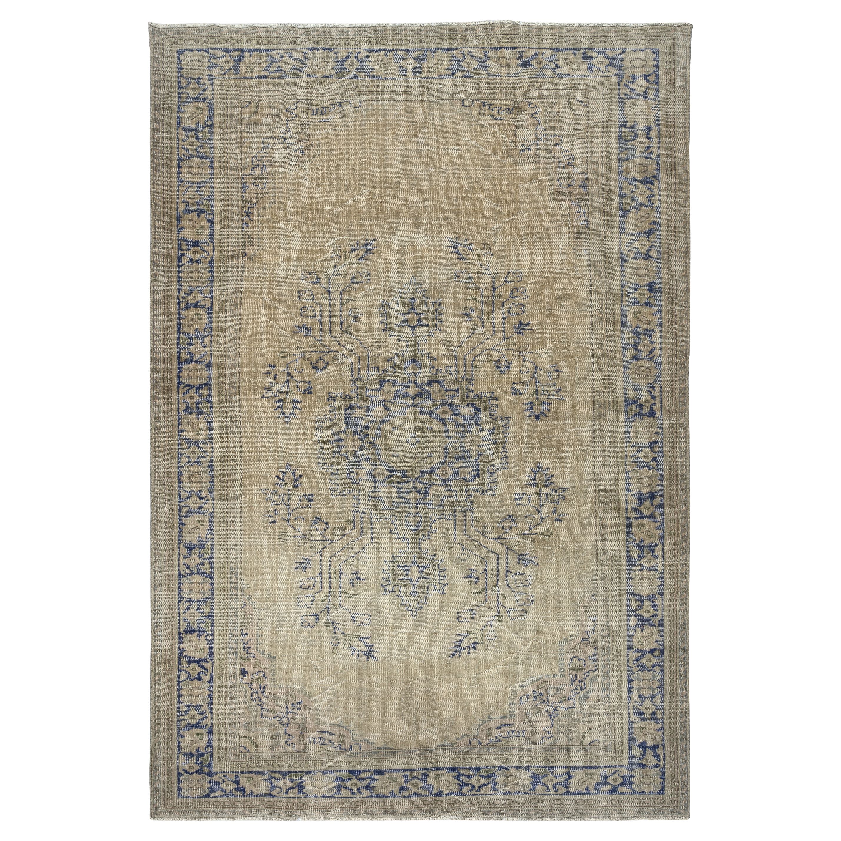 7x10.3 Ft Vintage Handmade Turkish Rug for Rustic, Country and Farmhouse Decor