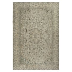 8.3x12 Ft Ein von einer Art 1960er Jahre Beige Bereich Teppich, Sonne verblasst handgefertigten türkischen Teppich