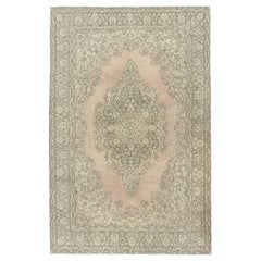 6.8x10.5 Ft One-of-a-pair Vintage Area Rug. Handmade Turkish Carpet