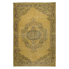 Alfombra decorativa de granja vintage de 6,7 x 10 pies. Alfombra turca rústica hecha a mano