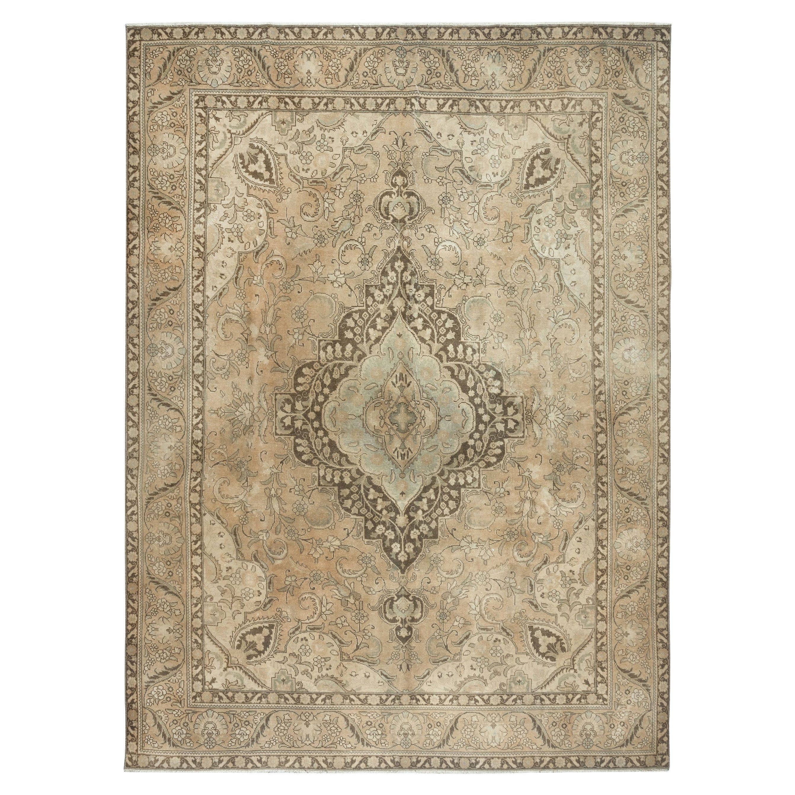 9.8x13 Ft One of a kind 1960s Turkish Oversize Rug. Rustic Handmade Large Carpet