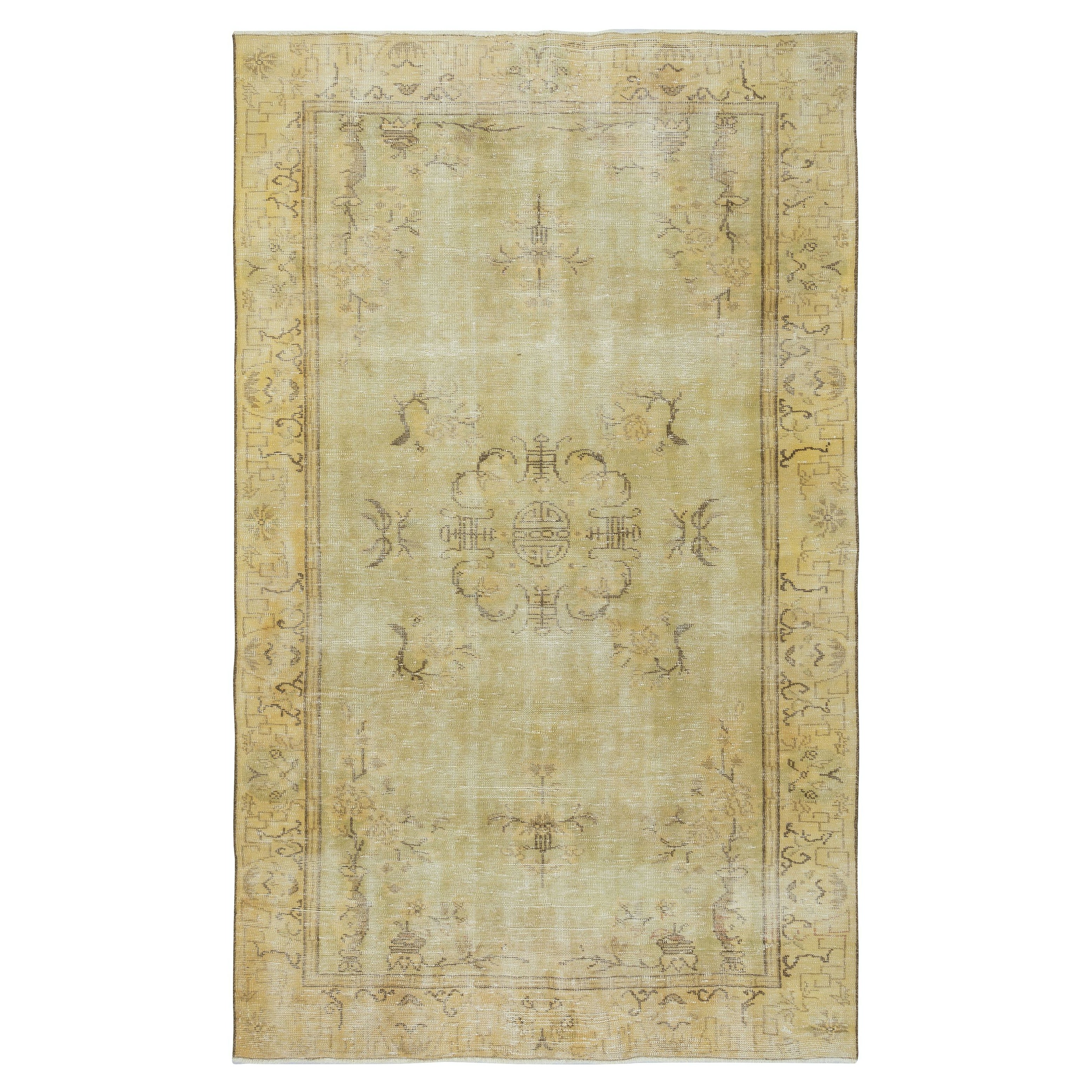 5.5x9 Ft Vintage Art Deco Design Rugs Handmade pour Living Room et Dining Room en vente