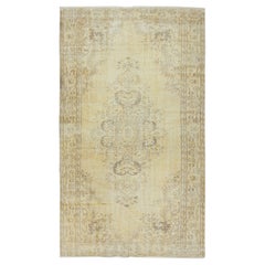 5.5x9.3 Ft Rustic Unique Handmade Area Rug, 1960s Sun Faded Turkish Carpet