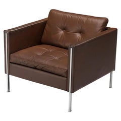 Pierre Paulin for Artifort Armchair Model '442' in Brown Leather