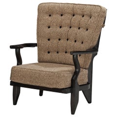 Guillerme & Chambron 'Mid Repos' Lounge Chair in Darkened Oak