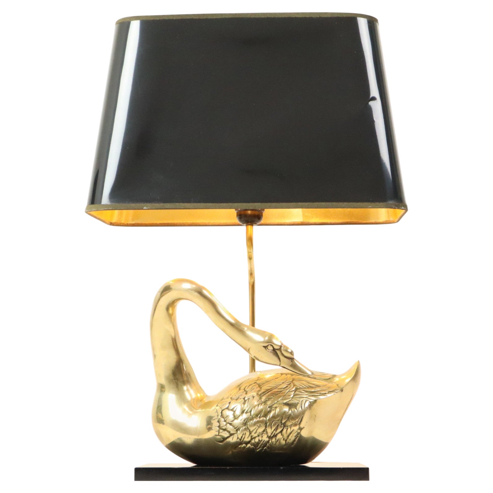Grande lampada a cigno Hollywood Regency Lampada da tavolo Regina Italia 58cm