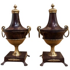 1970s Elegant Pair of Decorative Bronze Cups in Classic Style