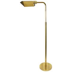 1960s Signed HANSEN LAMPS NEW YORK Brass Swivel Floor Lamp