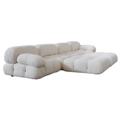 Mario Bellini "Camaleonda" Sofa für B&B Italia, elfenbeinfarbener Bouclé, 1970, 6-teilig