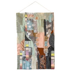 Patchwork textile contemporain fait à la main par l'artiste danoise Tilde Grynnerup