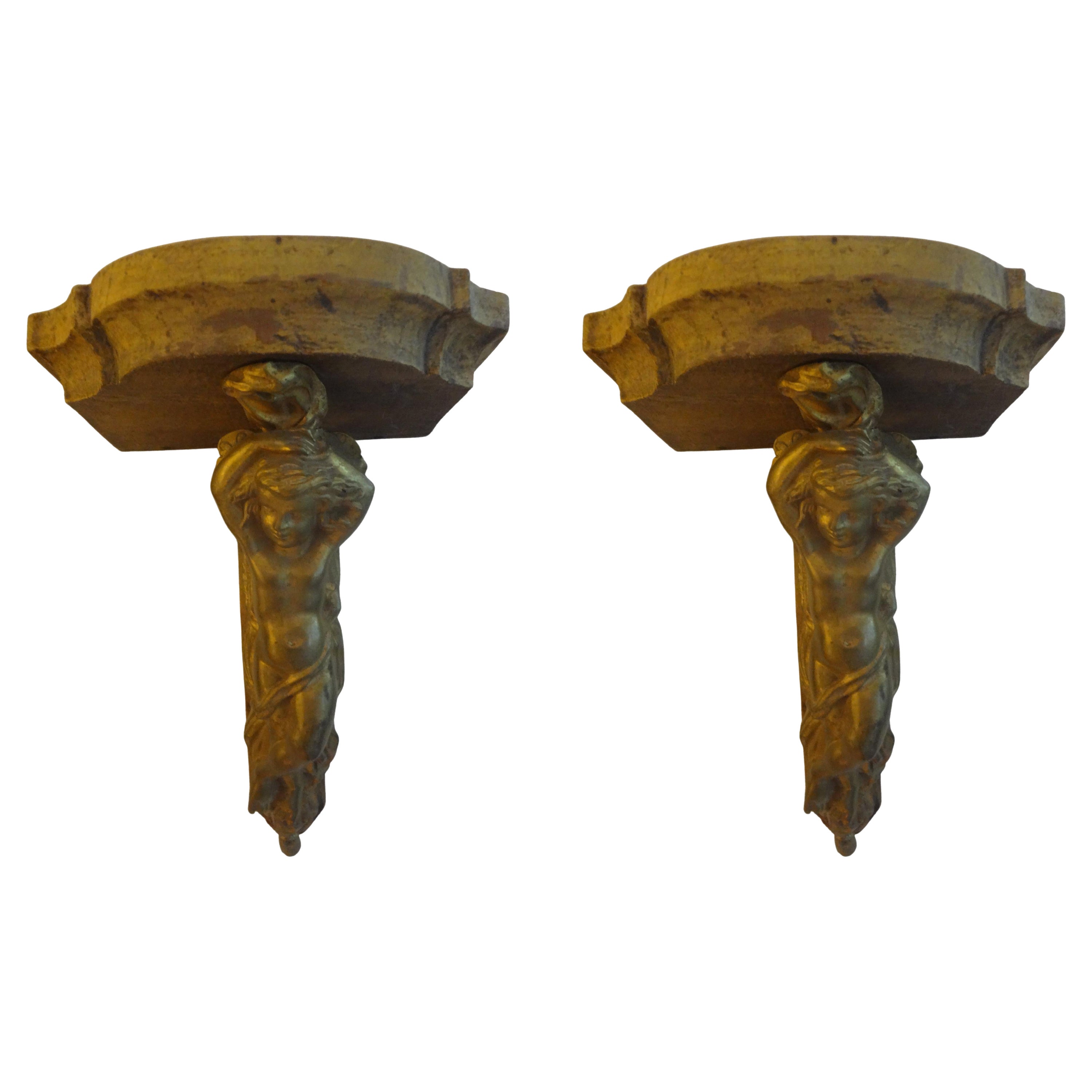 A Pair Of English 19th Century Plaster Wall Brackets at 1stDibs