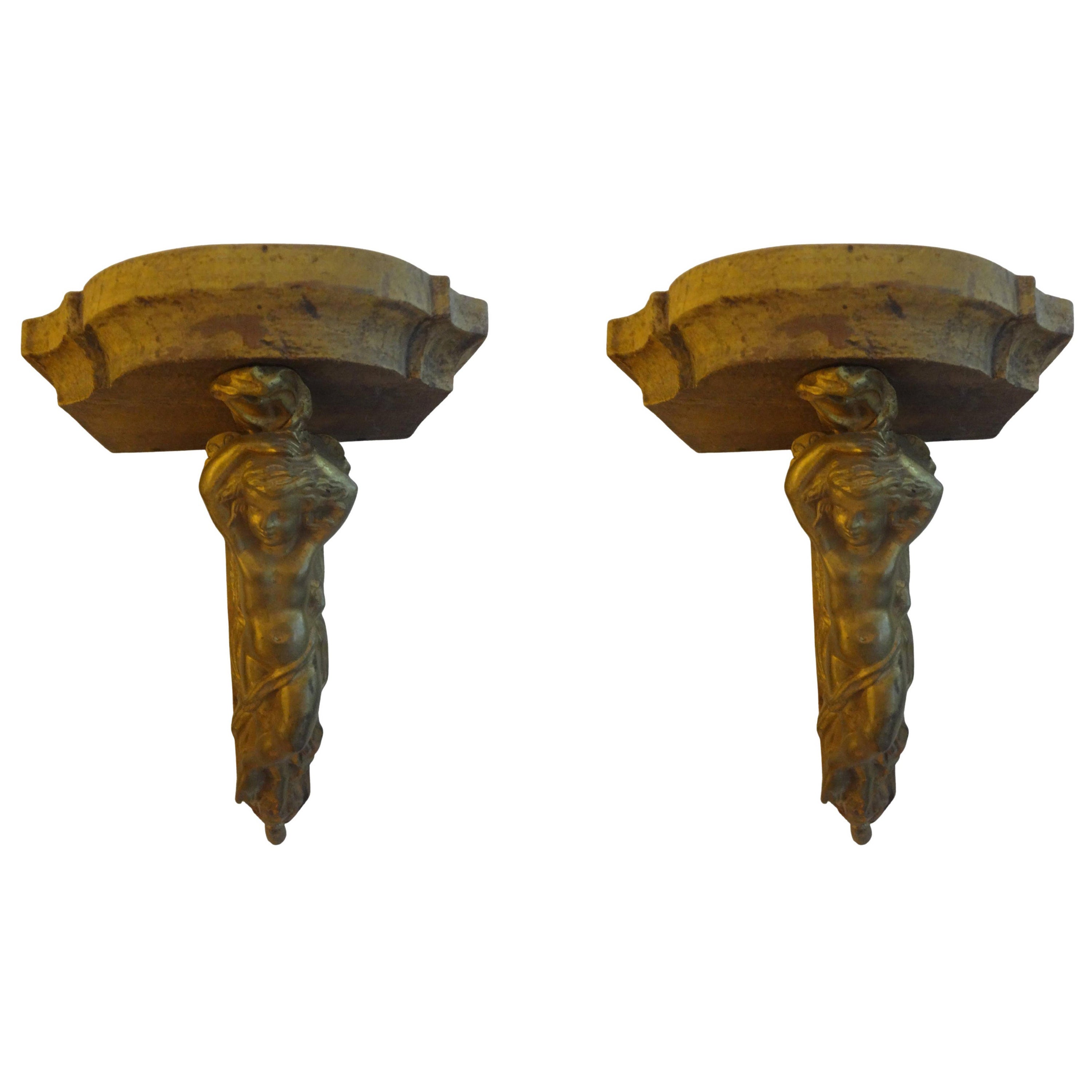 19th Century Mahogany Corner Bracket with Inlaid For Sale at