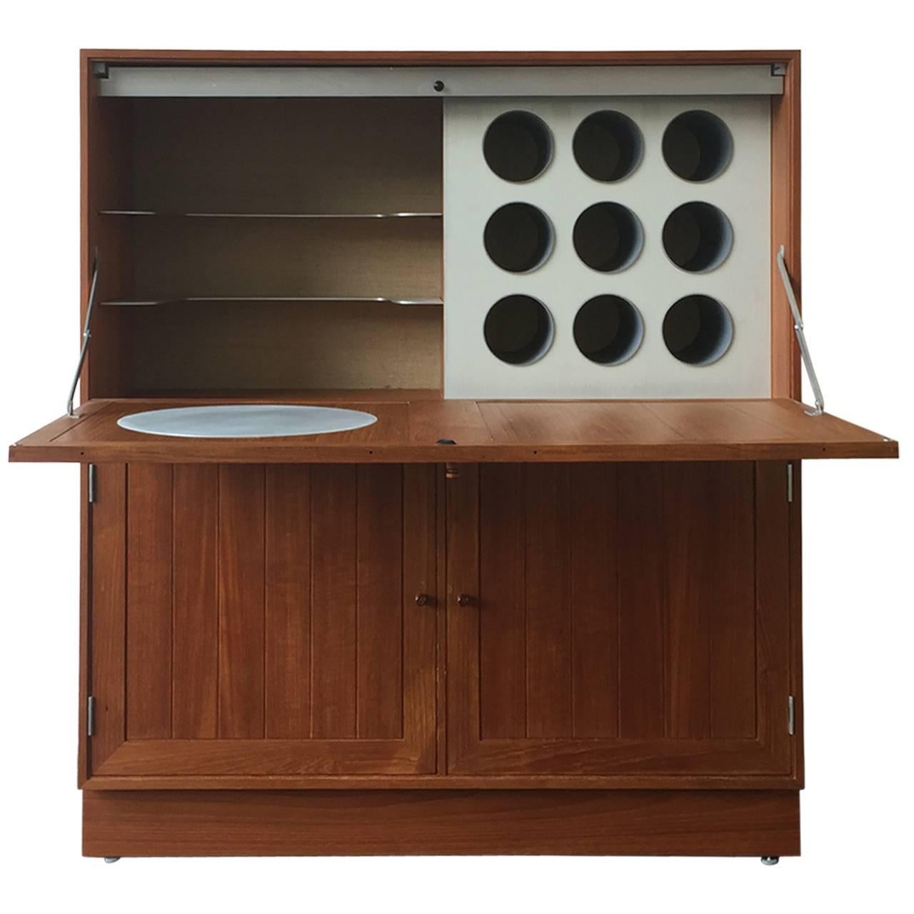 Space Age Meets Tradition Bar Cabinet from Denmark For Sale