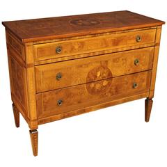Vintage 20th Century Inlaid in Walnut and Burl Commode