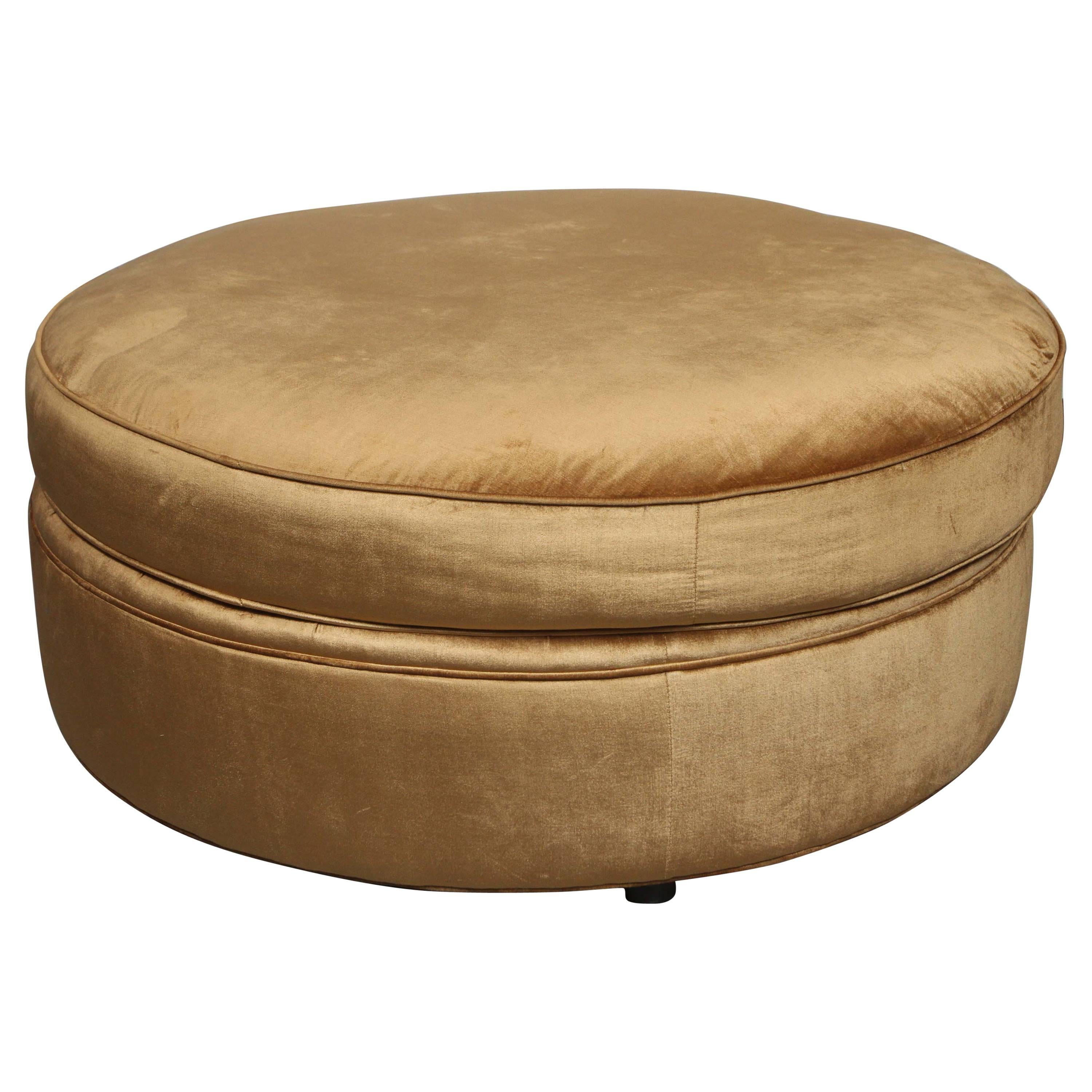 Large Circular Upholstered Ottoman