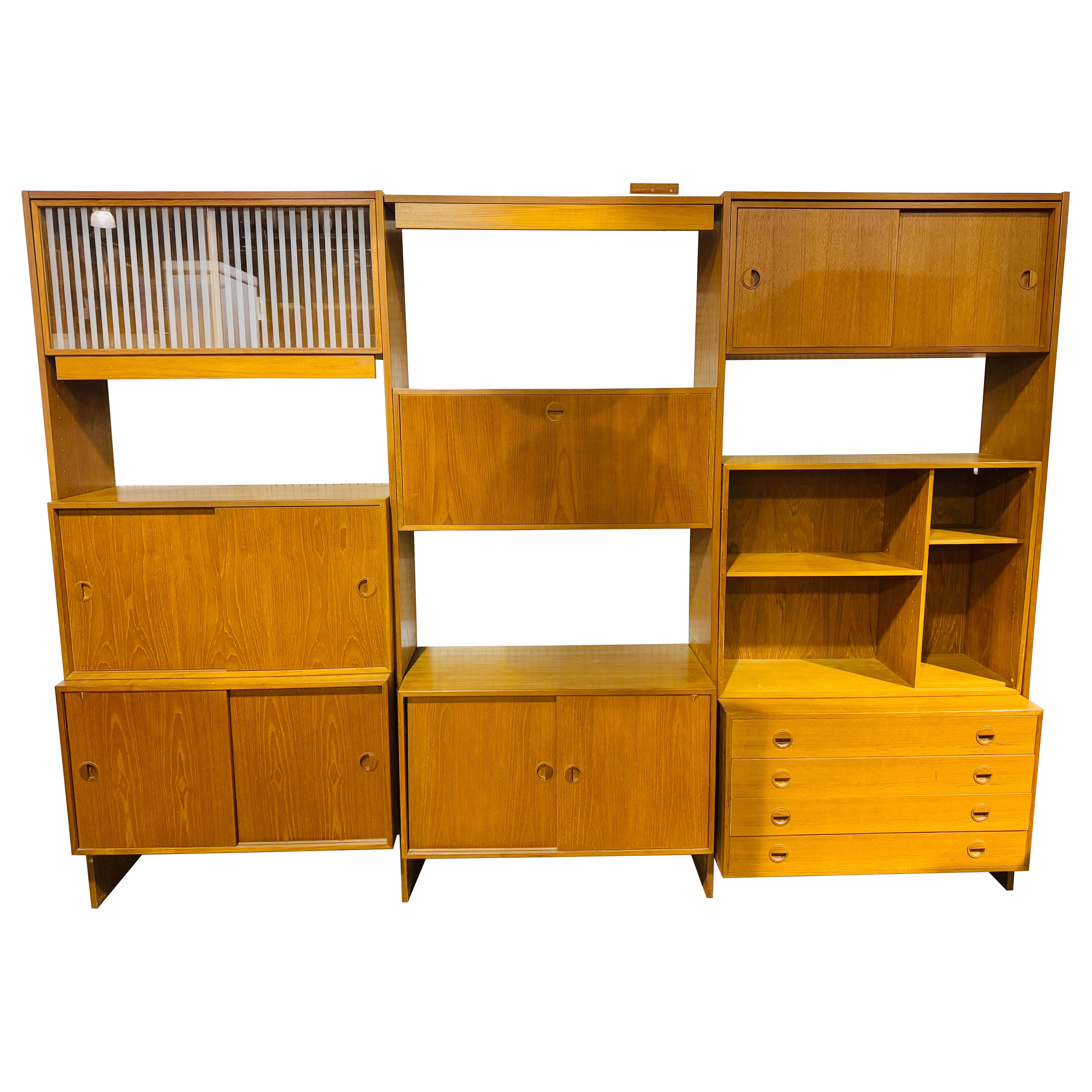 Mid-Century Danish Modern Teak Wall Unit