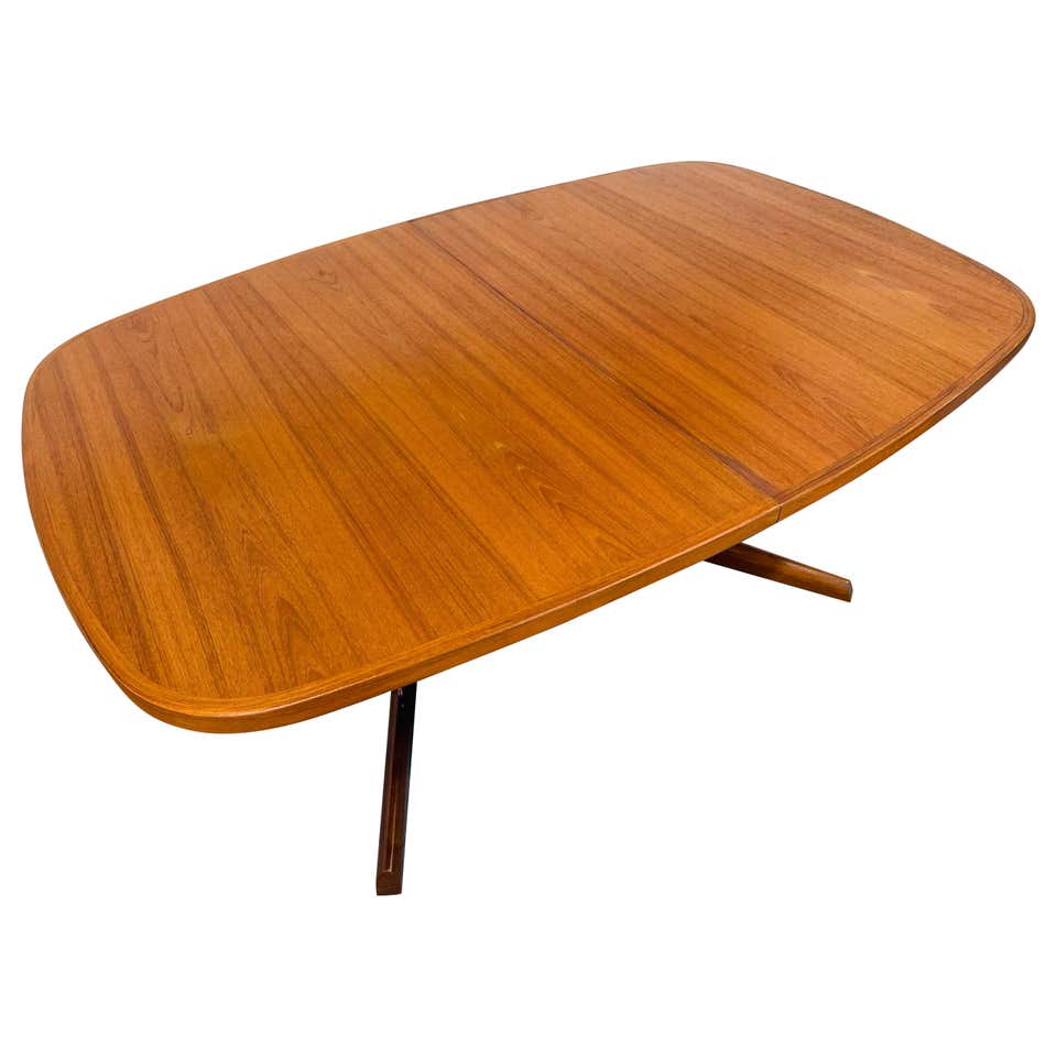 Rectangle Round Corners Teak Midcentury Danish Modern Dining Table Pop ...