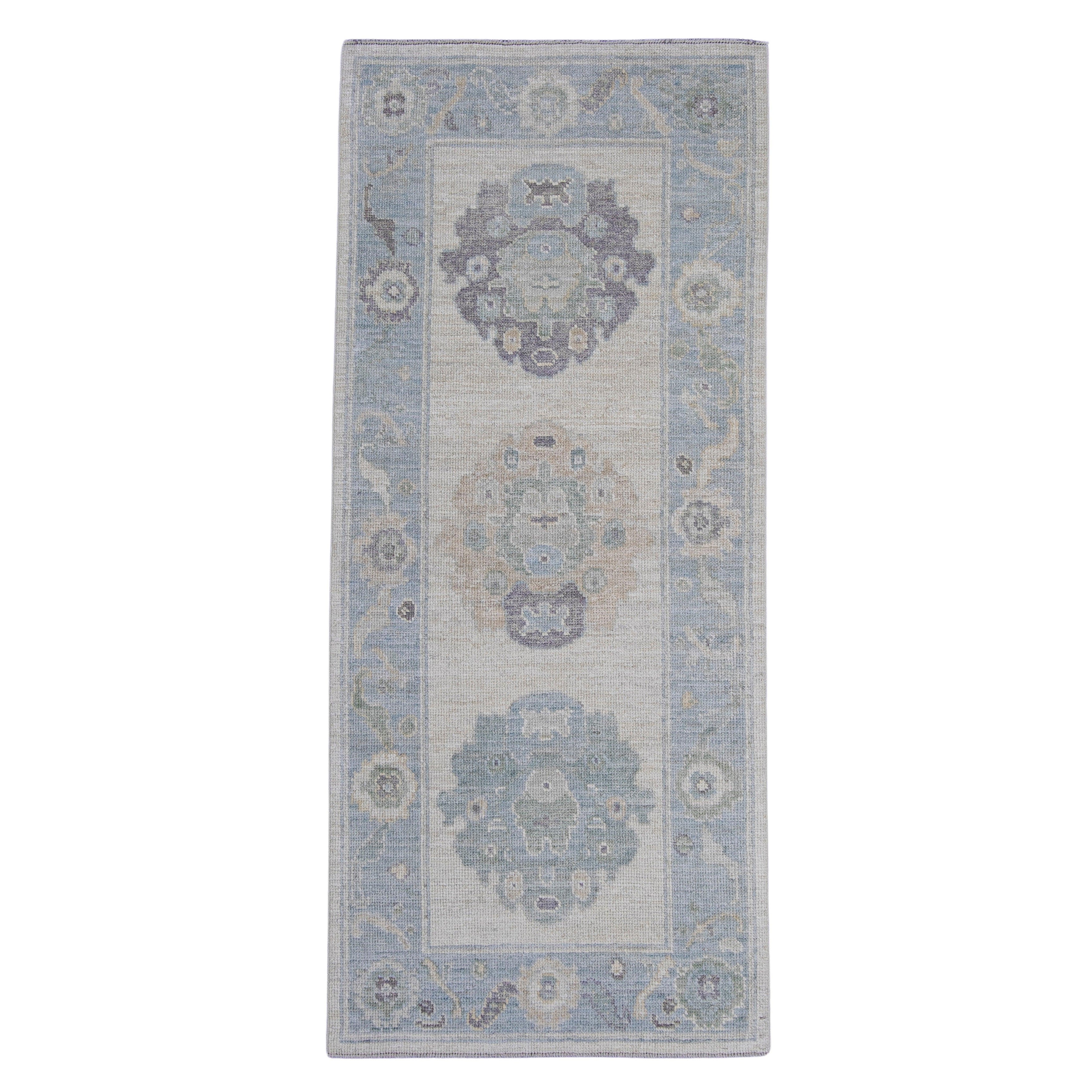 Alfombra turca Oushak 2'9" x 6'3" #16693