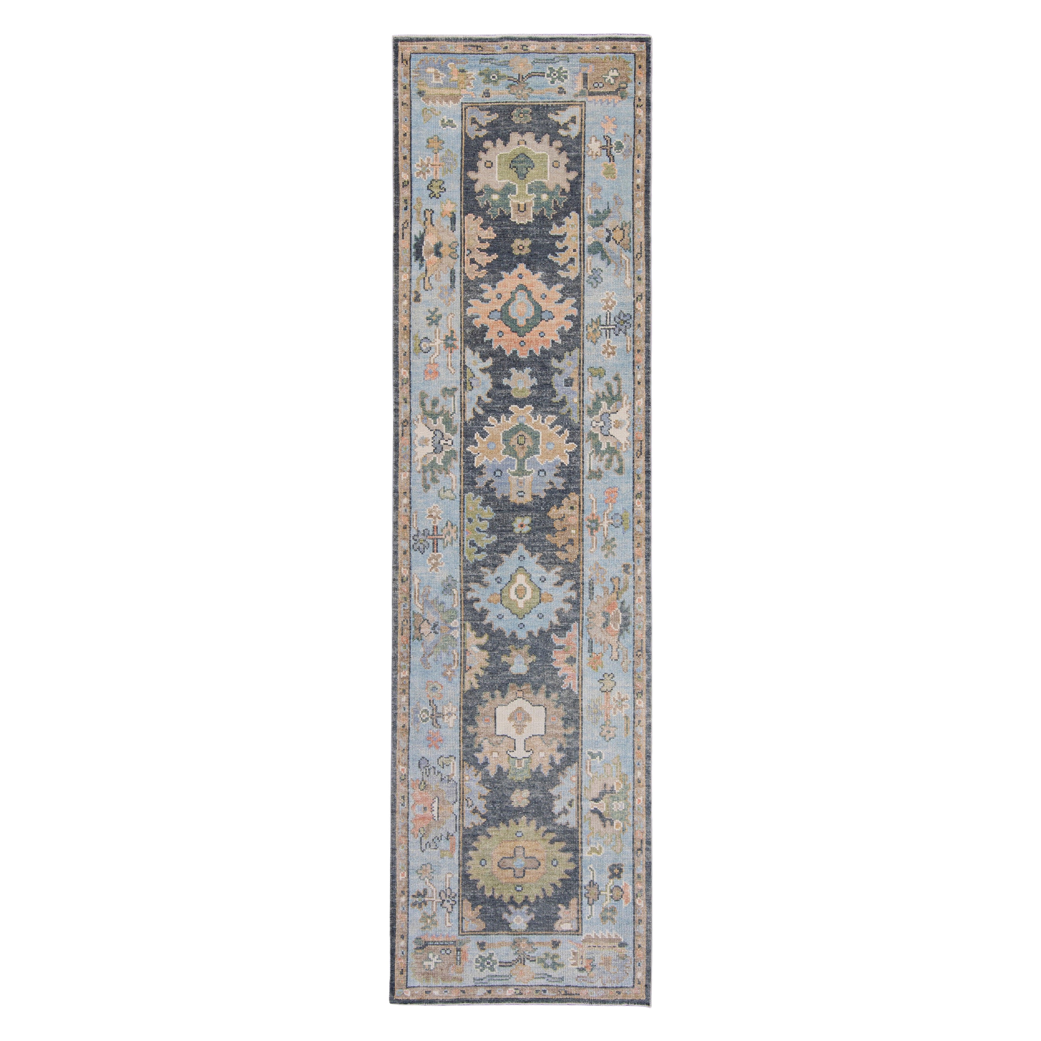 Turkish Oushak Runner Rug 2'11" x 10'8" #16737