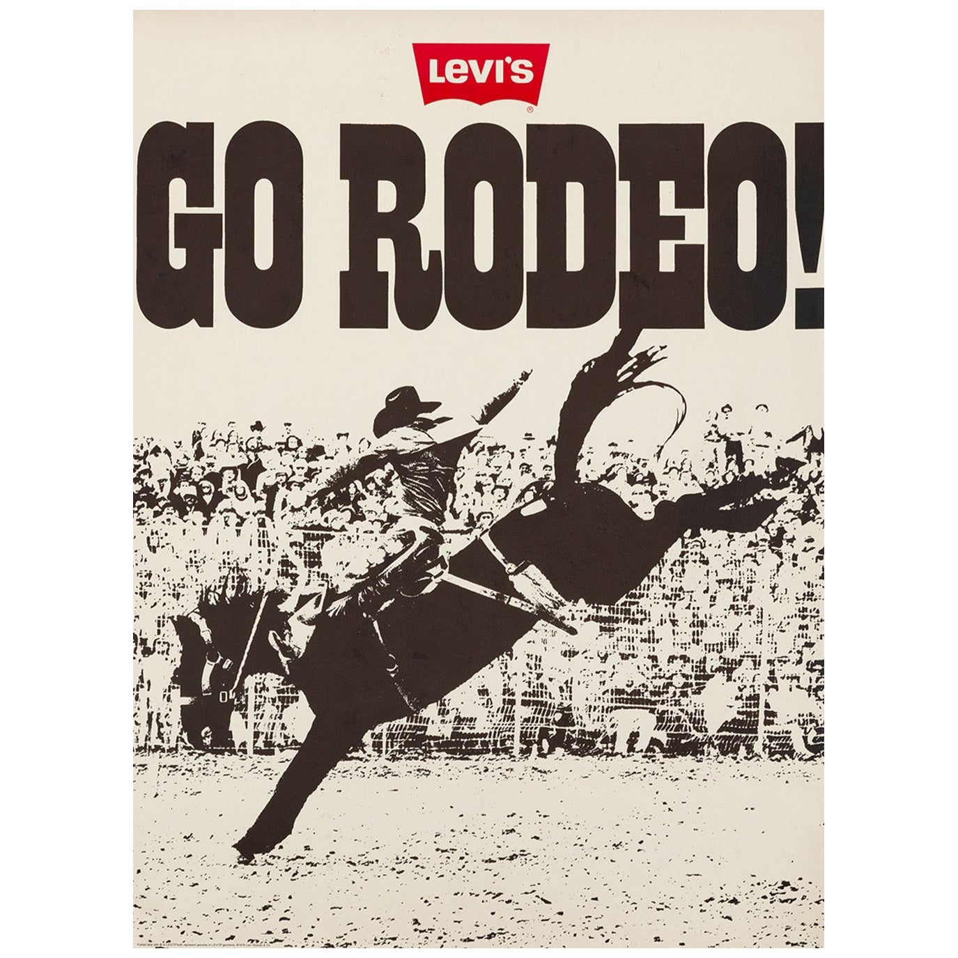 1978 Levi's - Go Rodeo! Poster originale d'epoca
