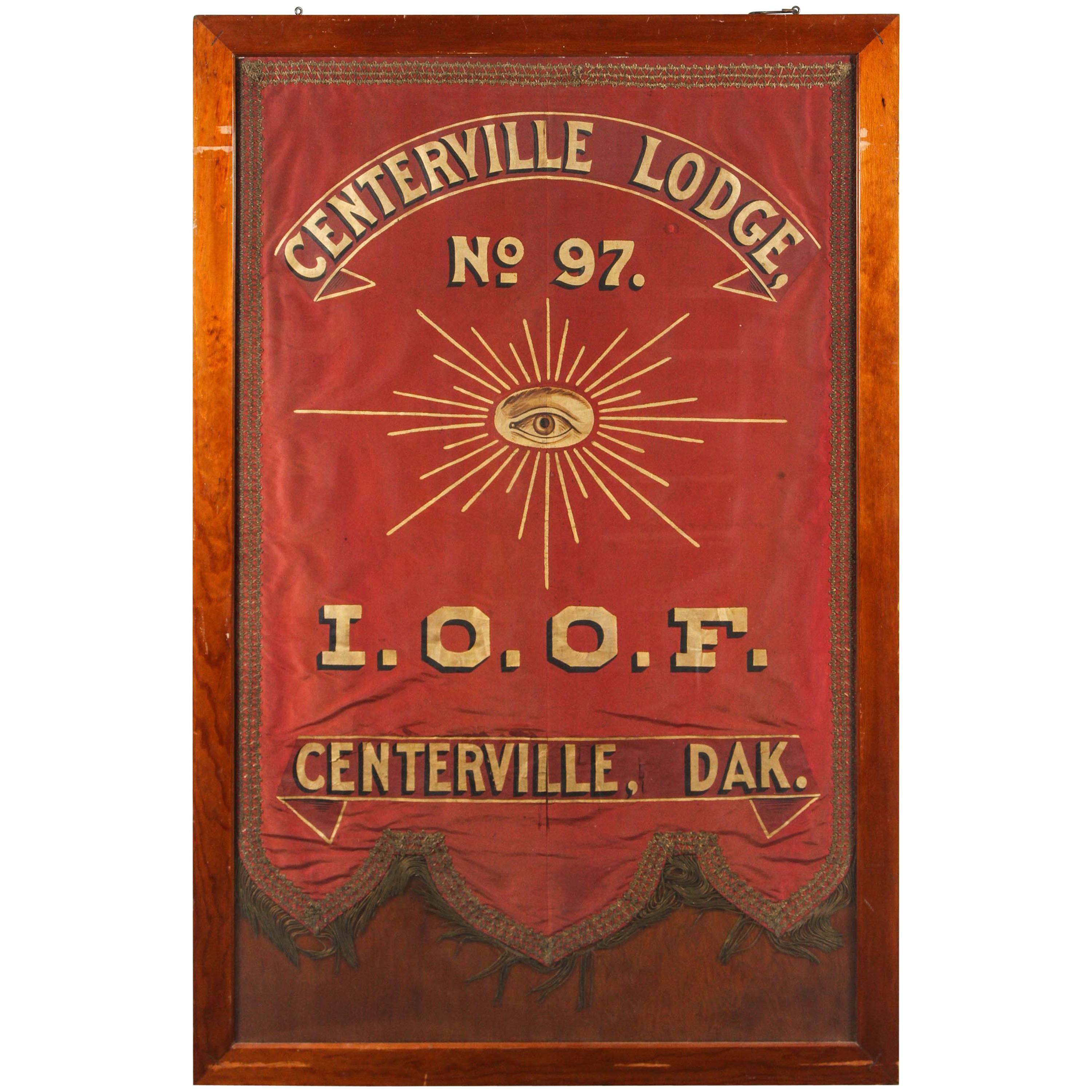 Banner du Lodge Odd Fellows des années 1880 du Dakota 