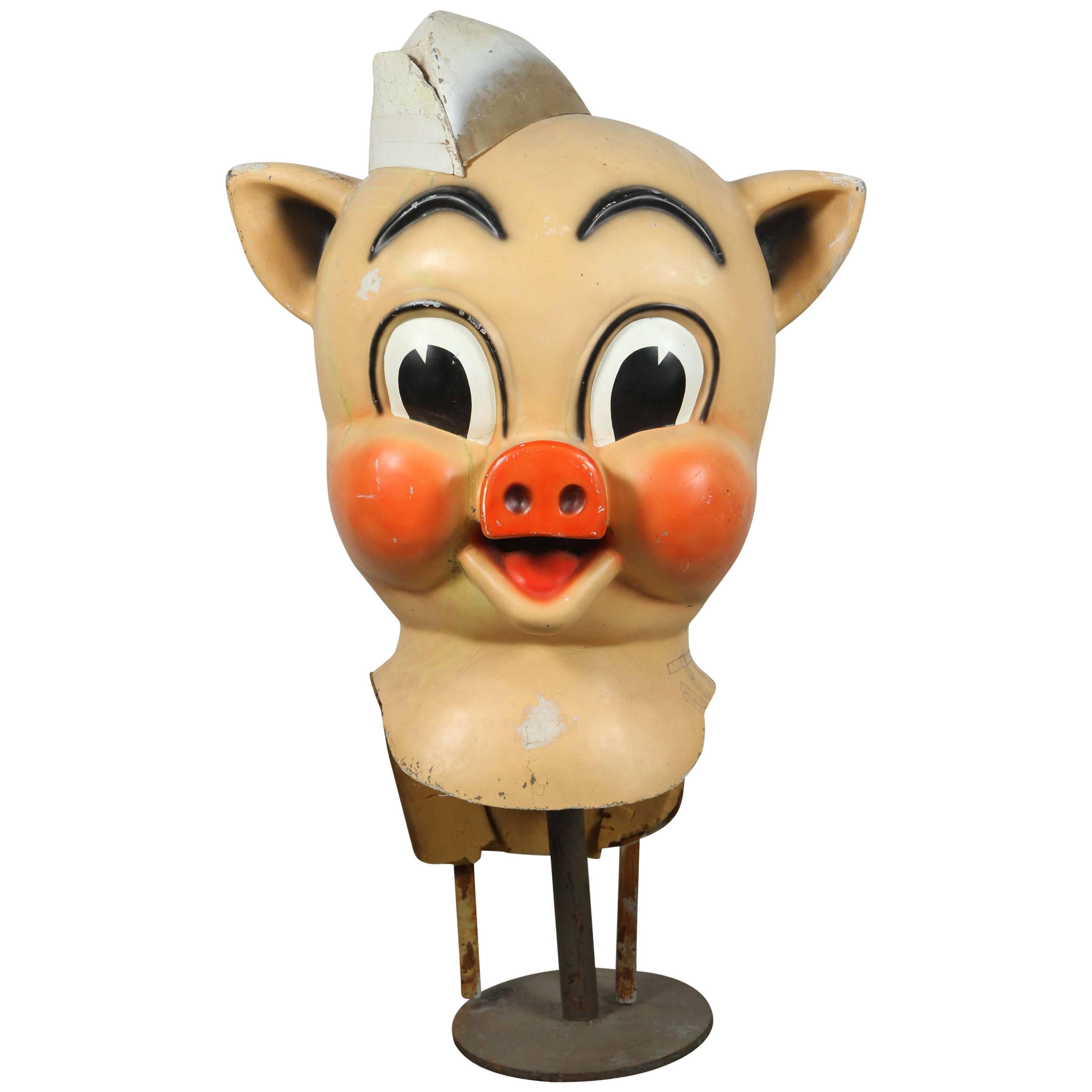 Vintage Iconic Piggly Wiggly Parade Advertising Costume Oversized Head