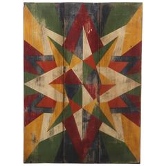 Retro Anonymous Abstract Geometric Painted Board