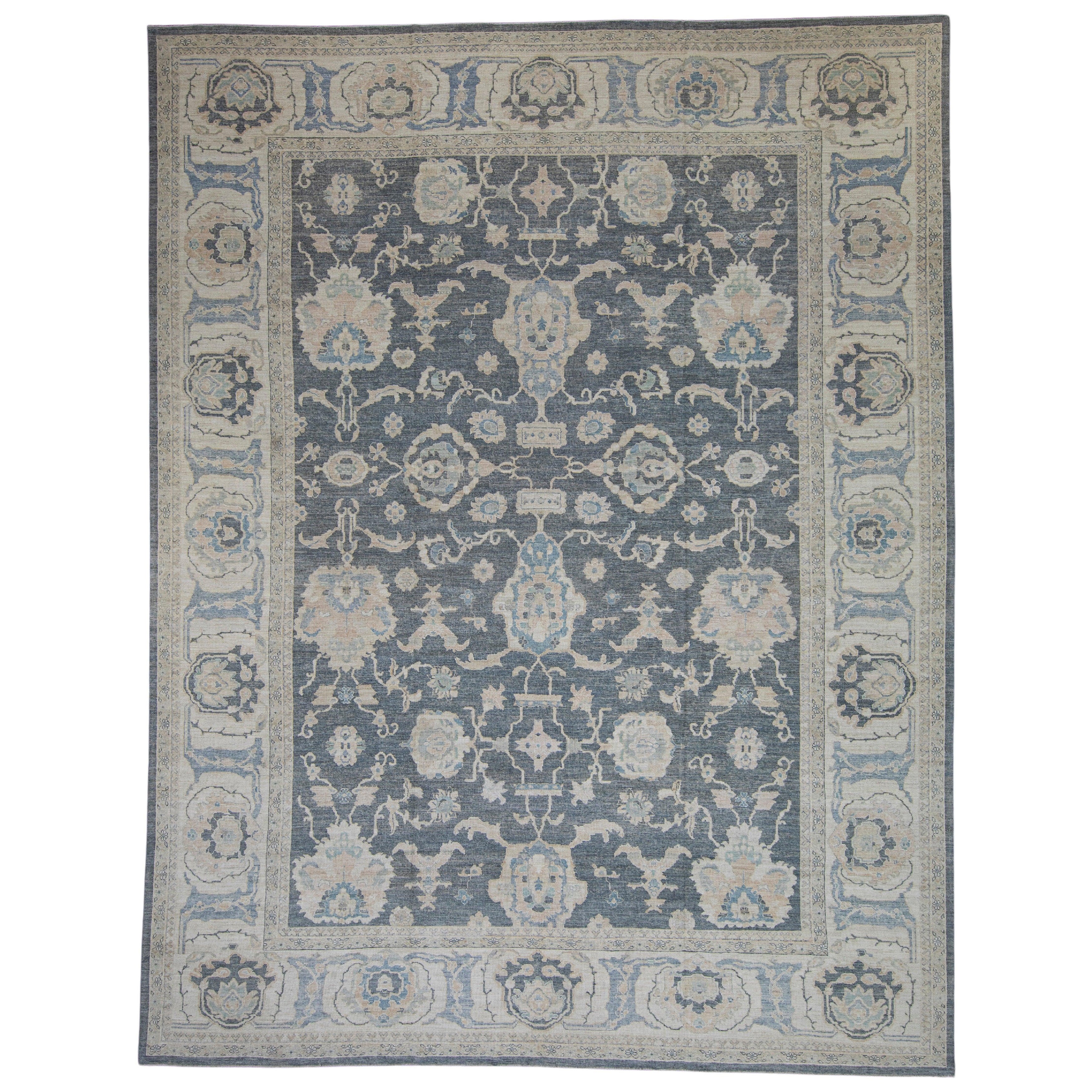 Türkischer antiker Oushak-Teppich im türkischen Look 13'3" x 17'1" #16420