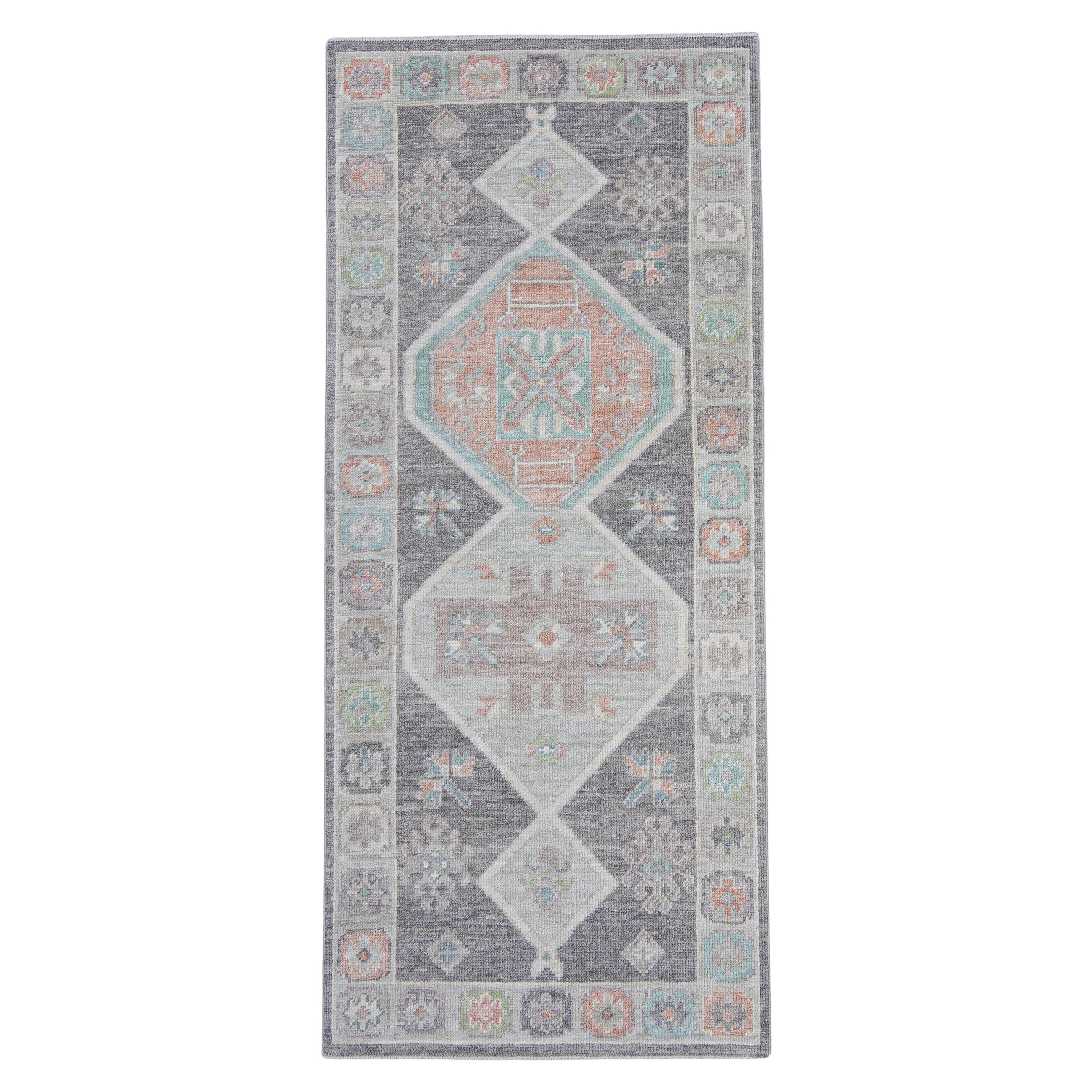 Tappeto Oushak turco 2'11" x 6'9" #16326