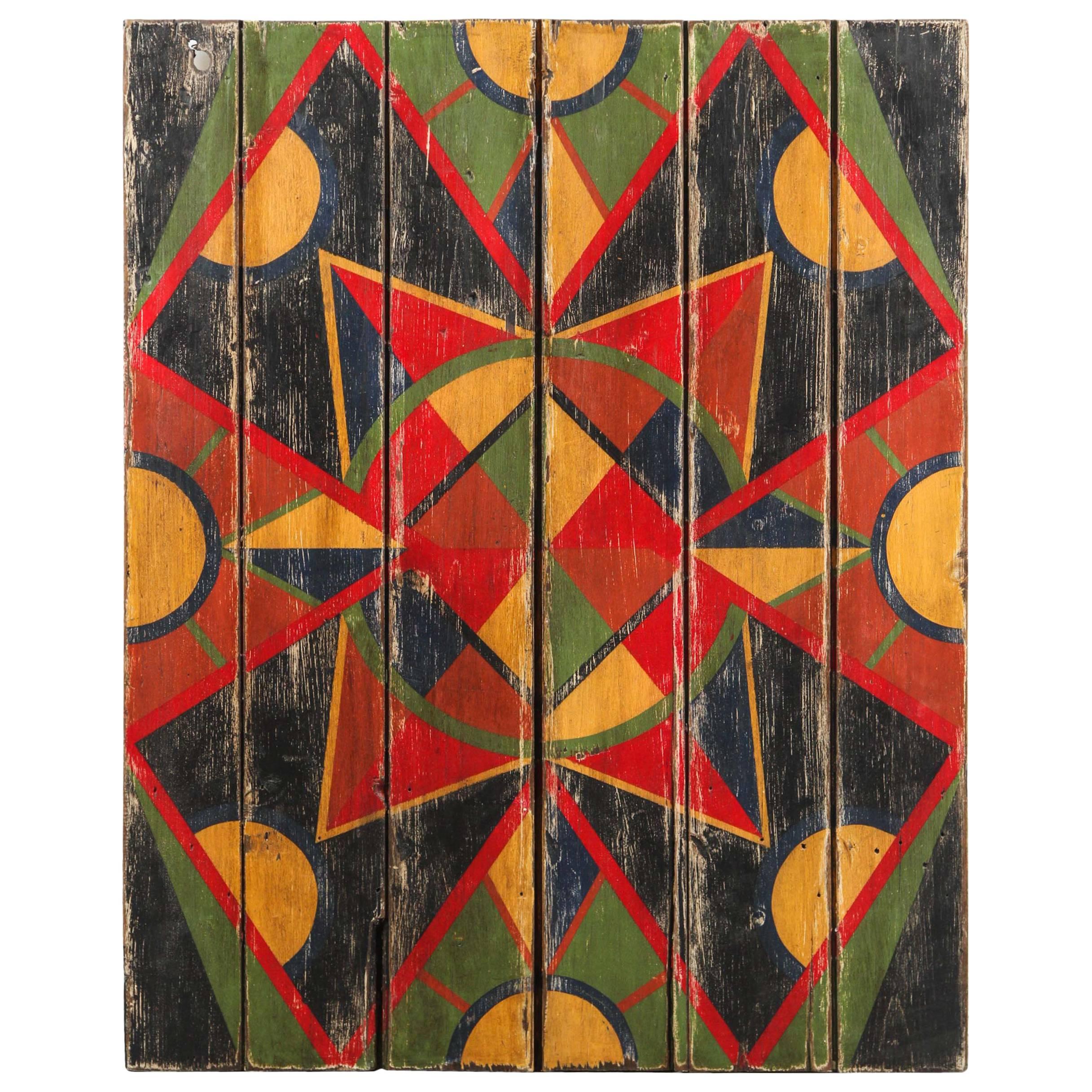 Anonymous Abstract Geometric Painted Board For Sale