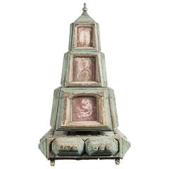 19th Century, Rotating Tramp Art Tower 12
