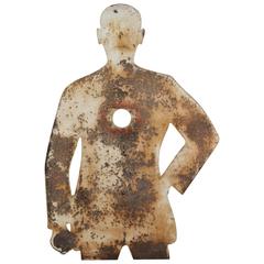 1950s Human Form Two Sided Heavy Sheet Iron Shooting Target 9