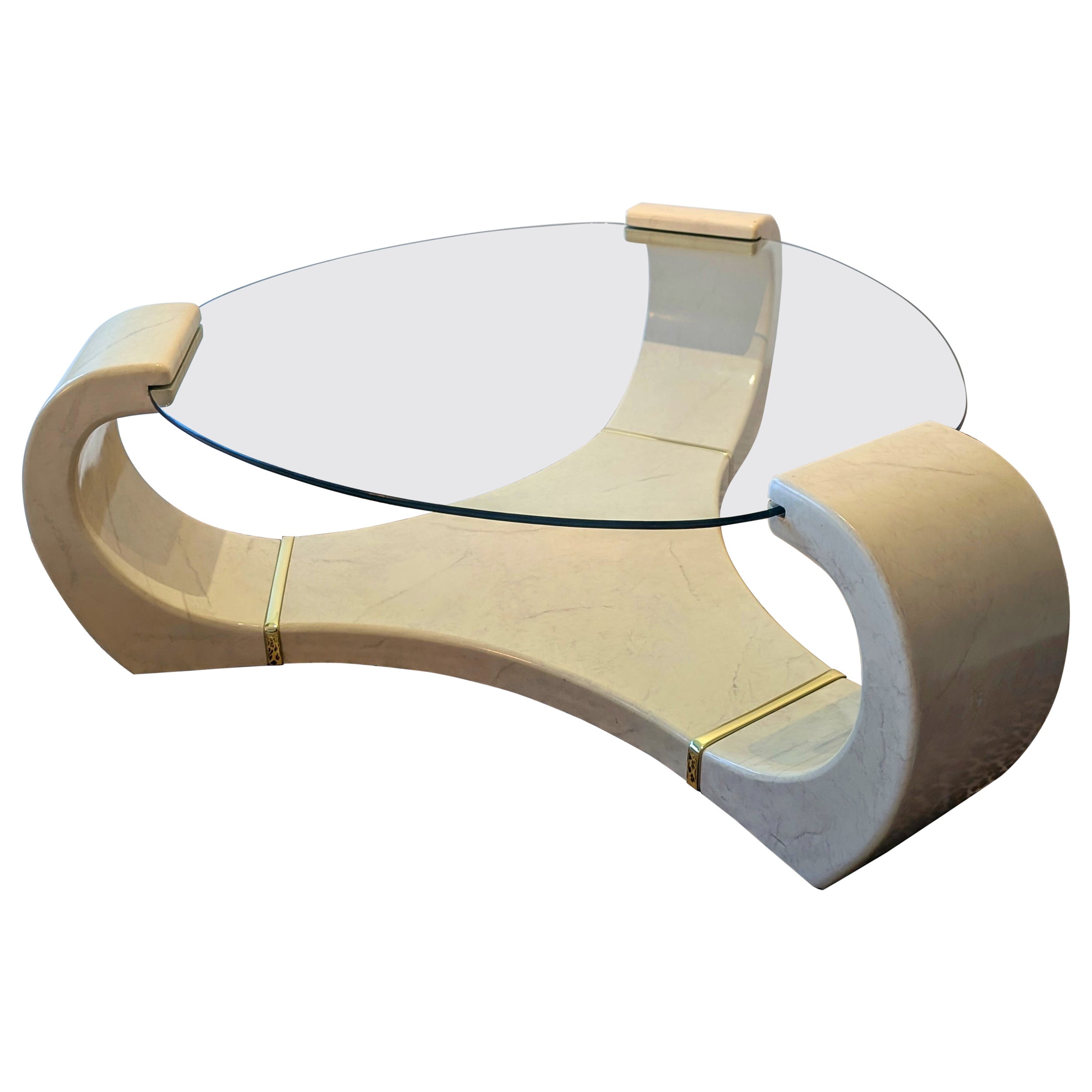Vintage Karl Springer-style postmodern lacquered coffee table