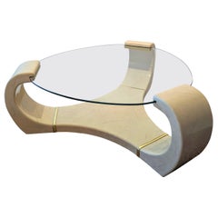 Vintage Karl Springer-style postmodern lacquered coffee table