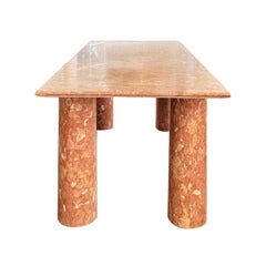 Gran Mesa de Comedor Rectangular Estilo Bellini en Travertino Portugués