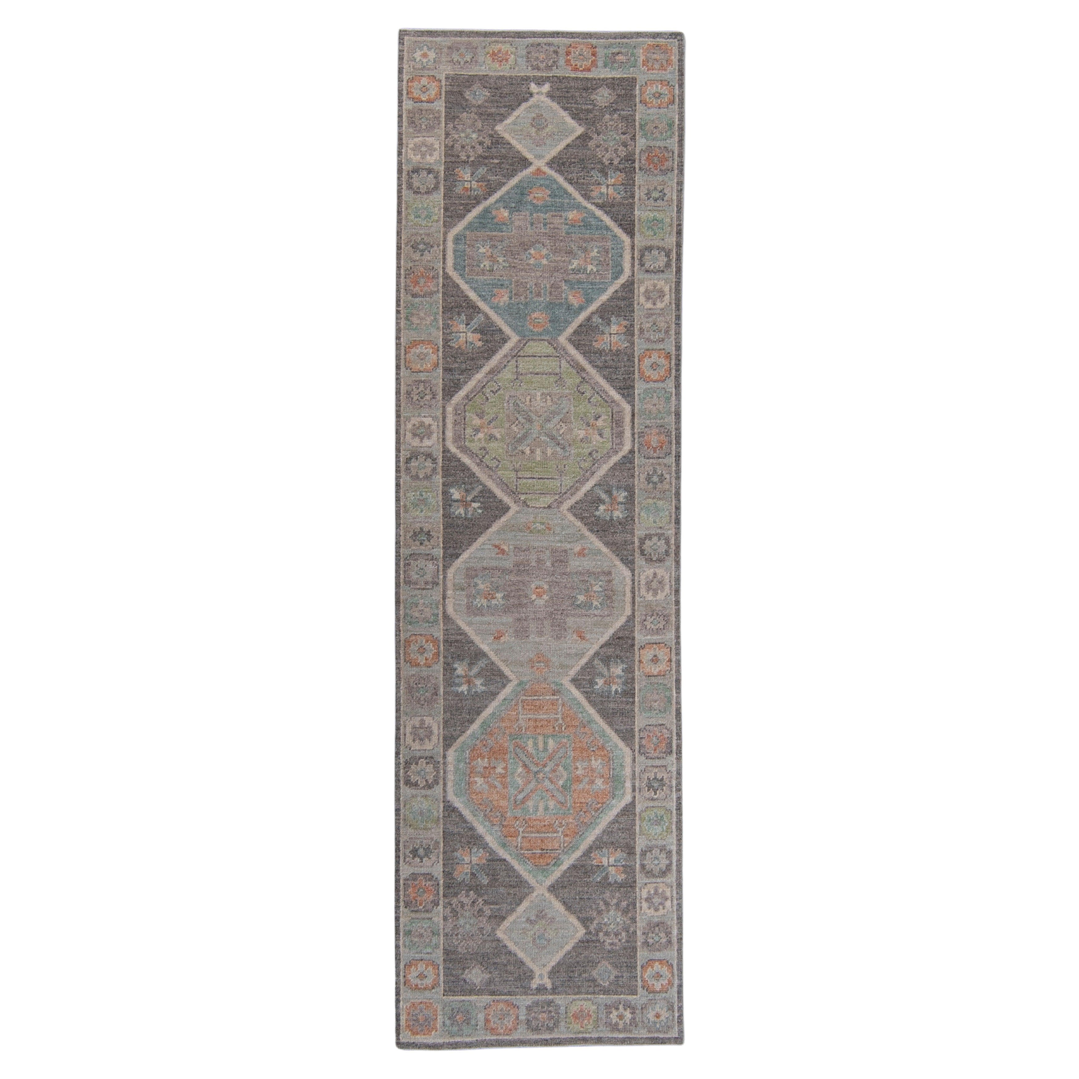 Turkish Oushak Runner Rug 2'11" x 10'4" #16359