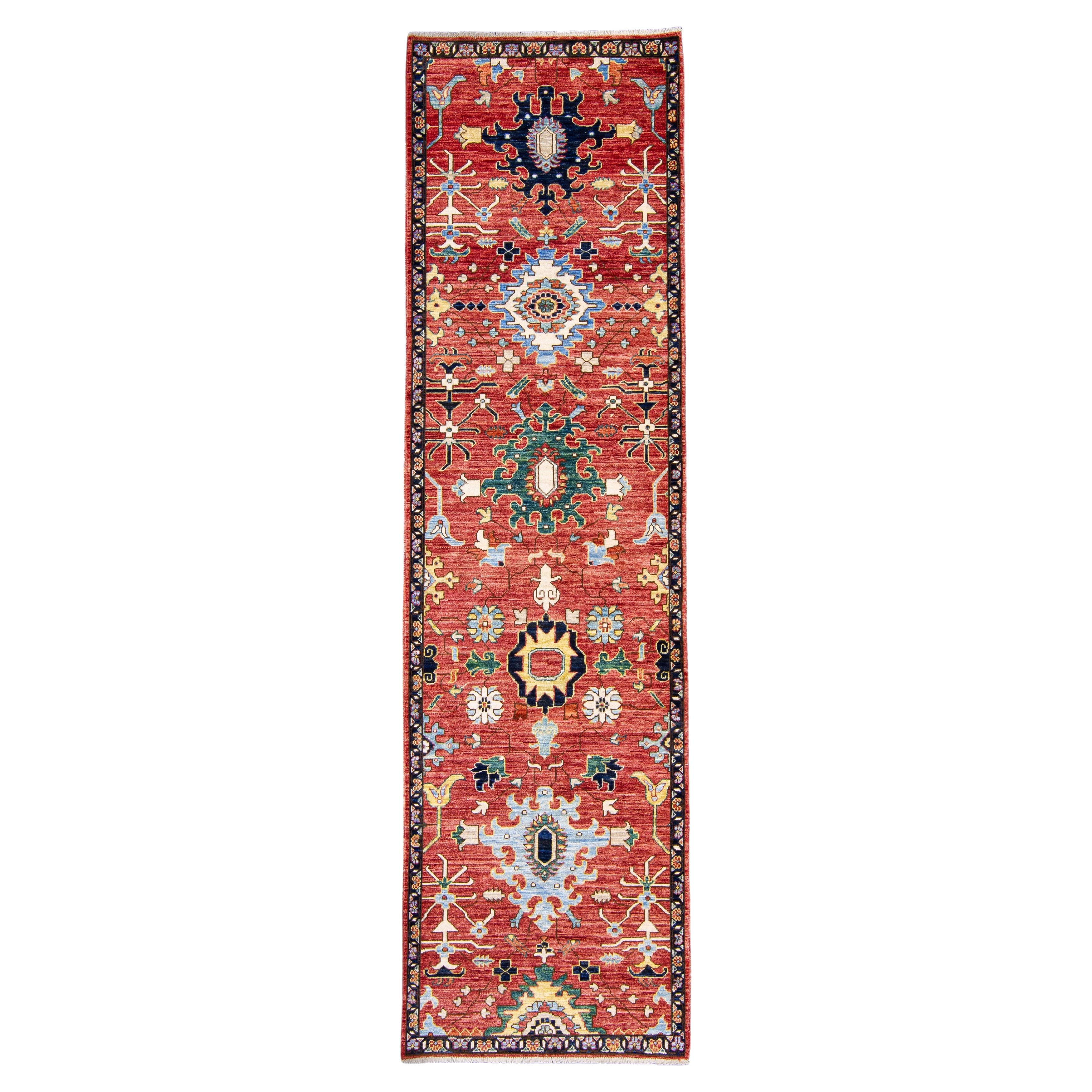 Oriental Hand Knotted Runner Rug 2'9" x 9'10" #AR-9003 For Sale
