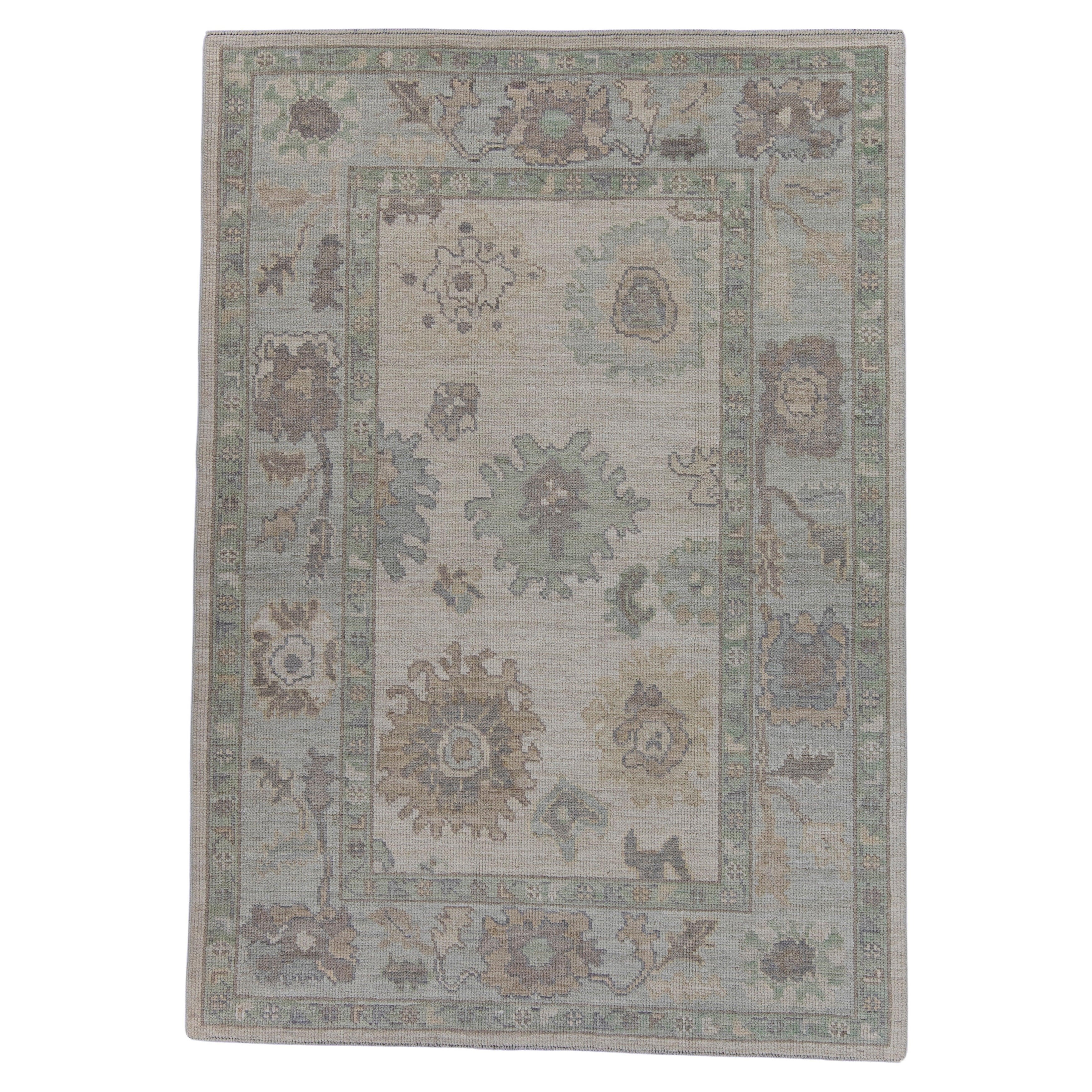 Alfombra turca Oushak 4'4" x 6'2" #16433