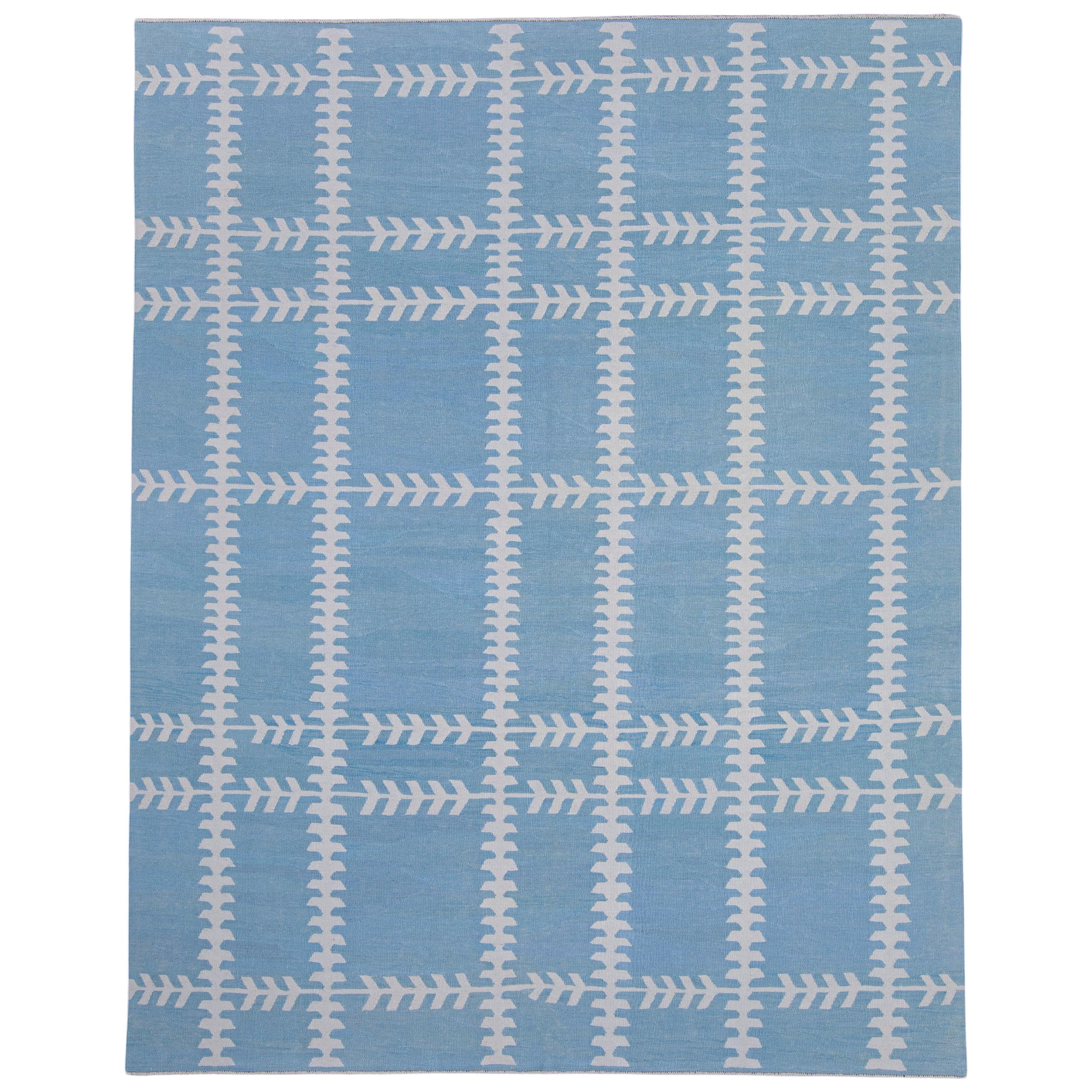 Orientalischer handgefertigter, flachgewebter, türkischer Kelim 8'1" x 10'2" #16699