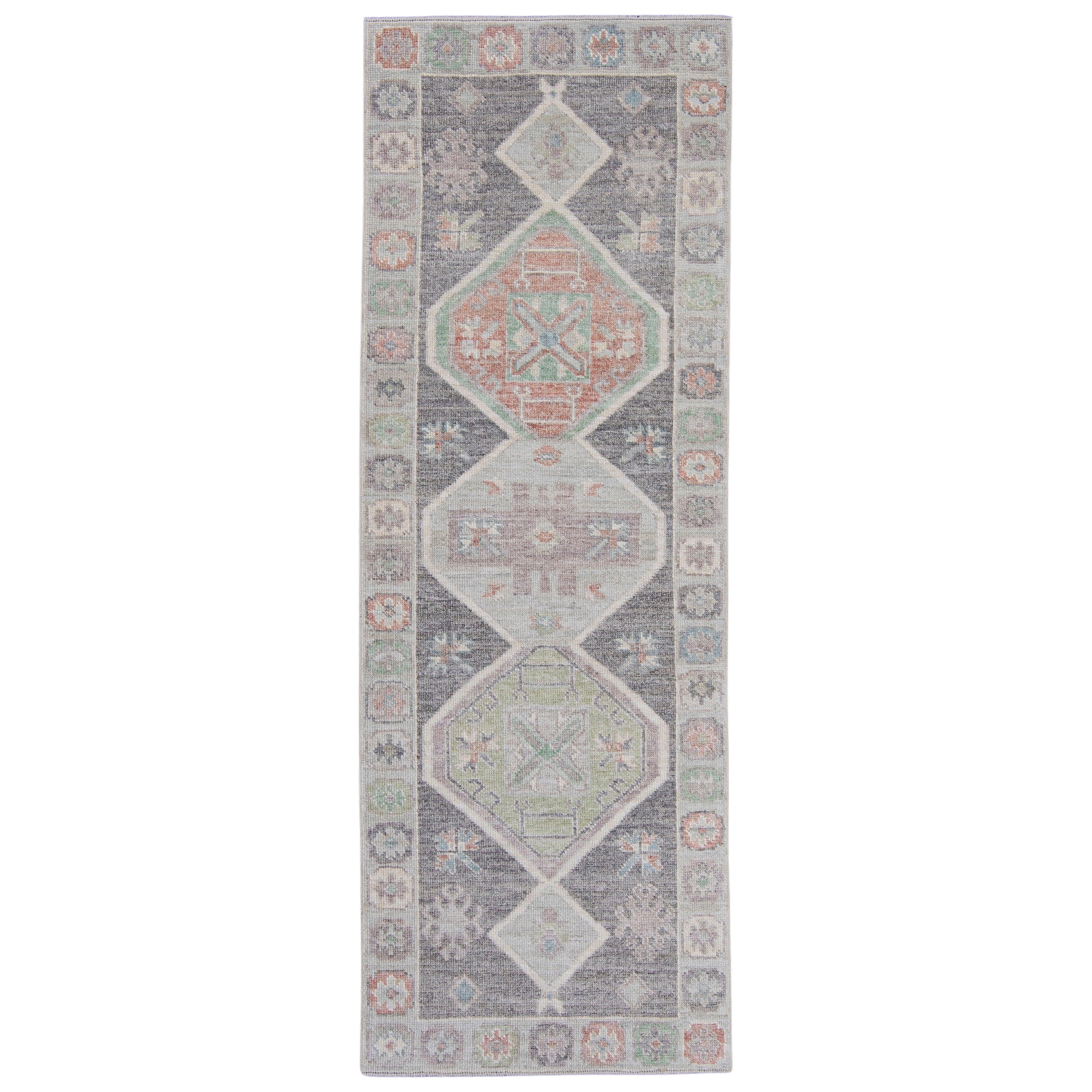 Turkish Oushak Runner Rug 2'11" x 8'4" #16362 For Sale