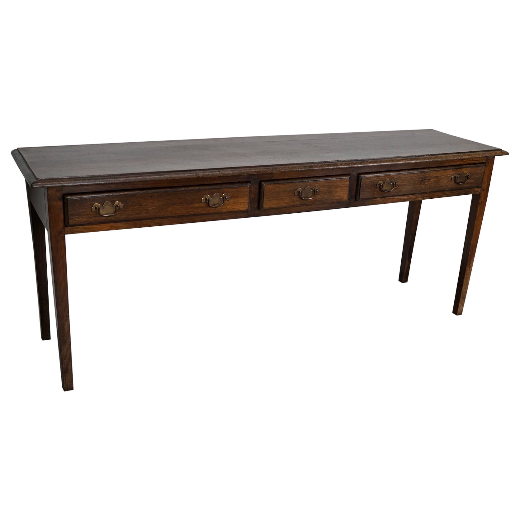 Vintage English Rustic Farmhouse Oak Side Table, 1950er Jahre
