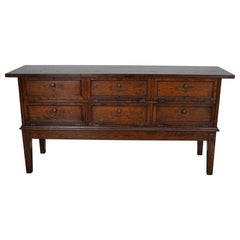 Antique French Oak Apothecary / Filing Cabinet Folding Doors, Early 20th Century