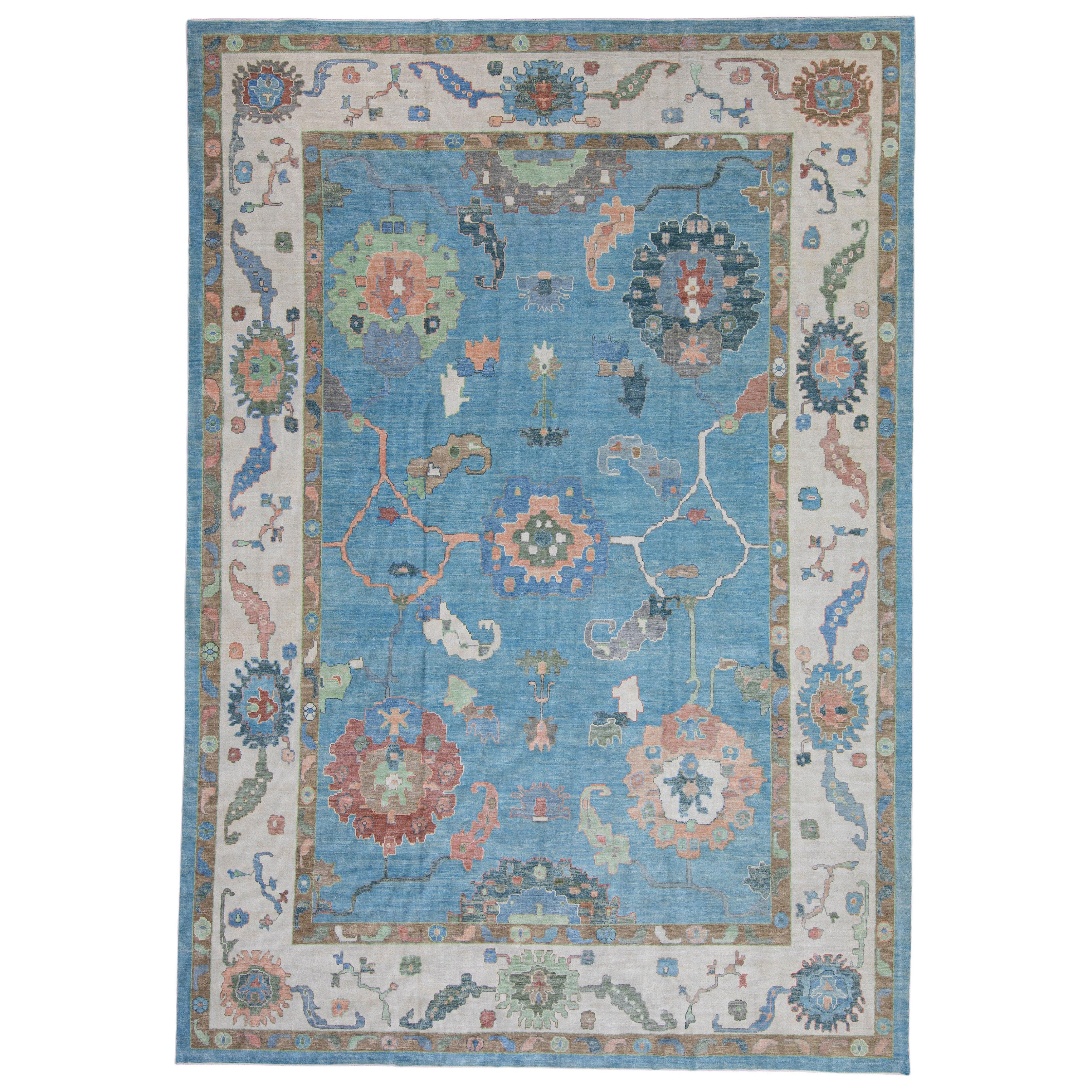 Turkish Oushak Rug 12'8" x 18'2" #16738 For Sale