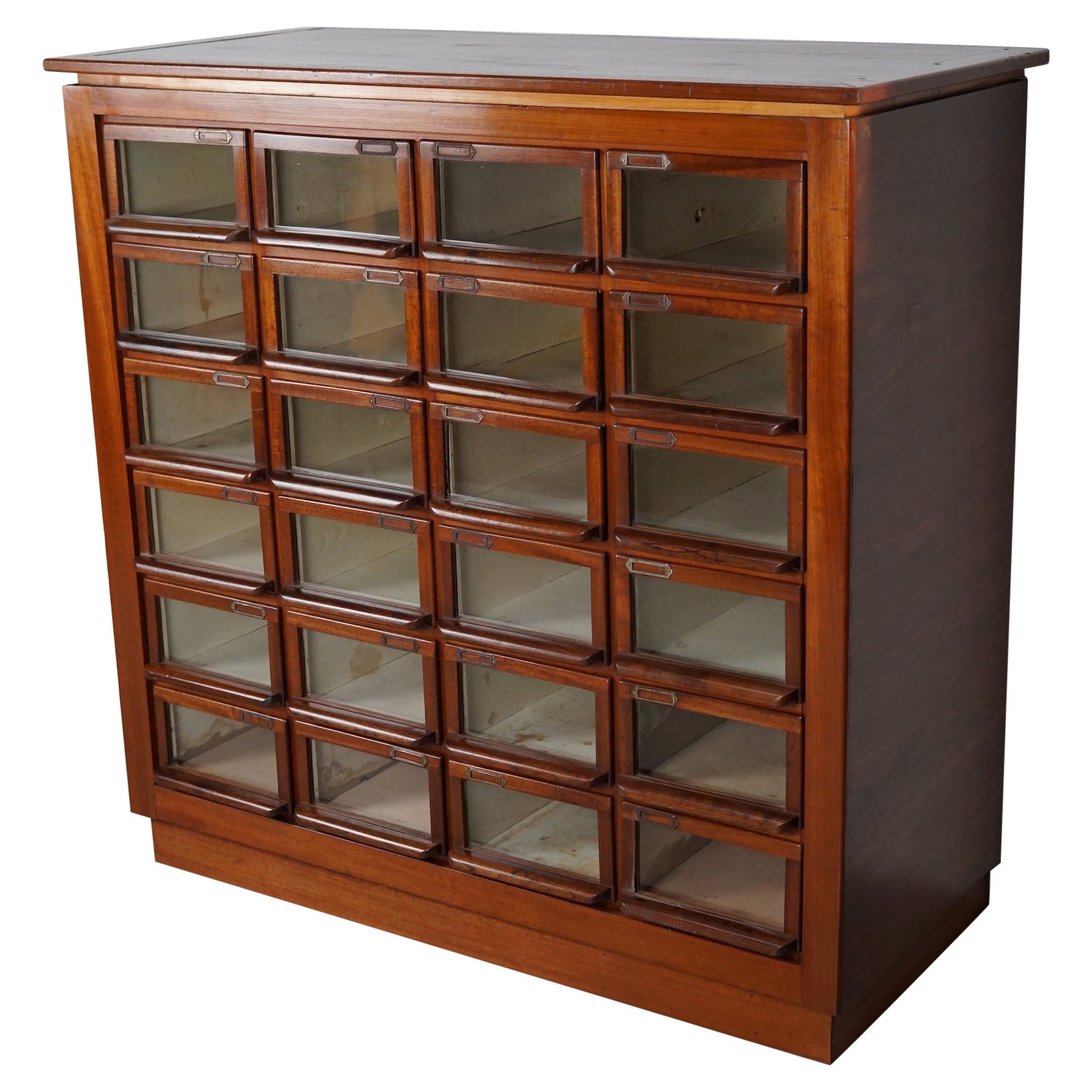 Vintage Dutch Hardwood Haberdashery Shop Cabinet, 1930s